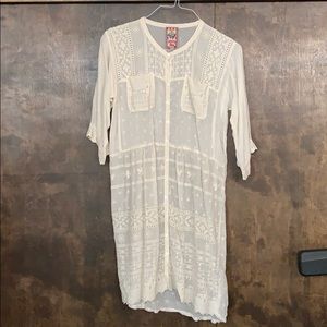 Johnny was cream embroidered dress
